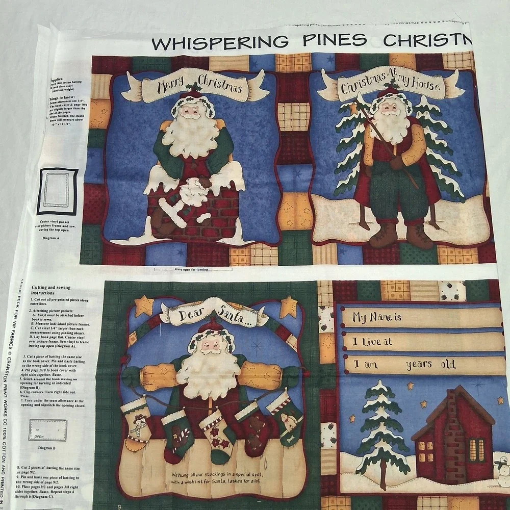 Leslie Beck Whispering Pines Christmas Soft Book Fabric Panel VIP Fabrics Cotton